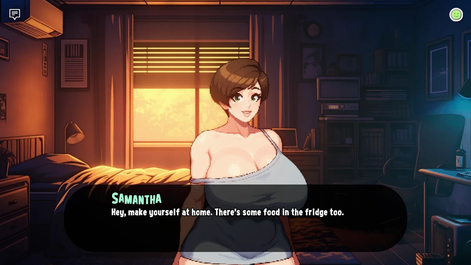 造星者物语：Samantha 的日常交谈界面，人物完整着装
