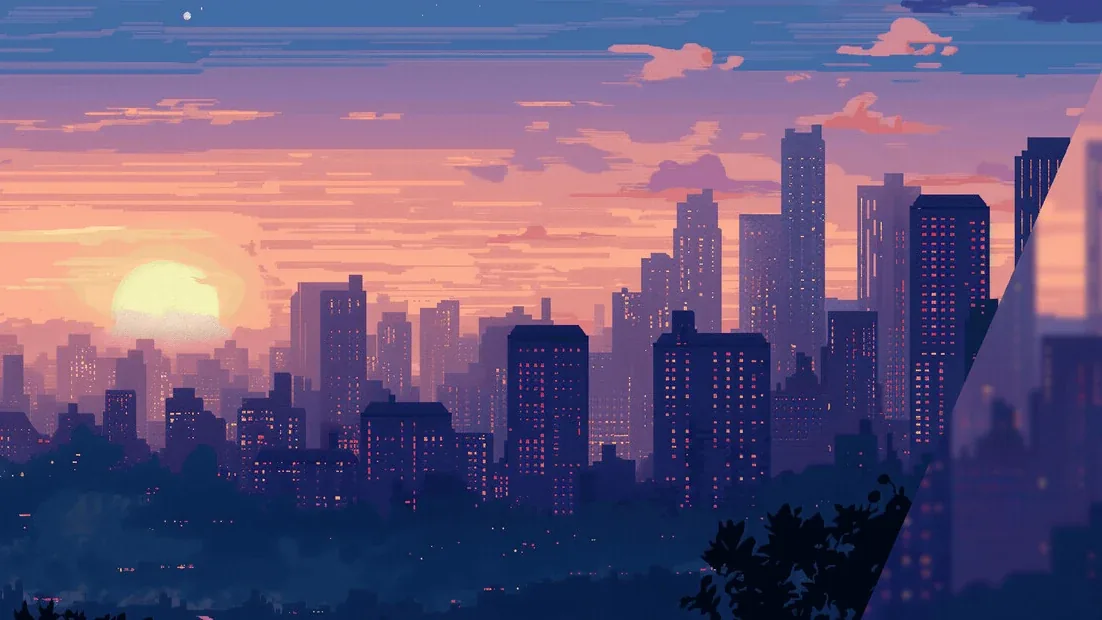 造星者物语：Peak City 日落城市背景图，非实机操作画面
